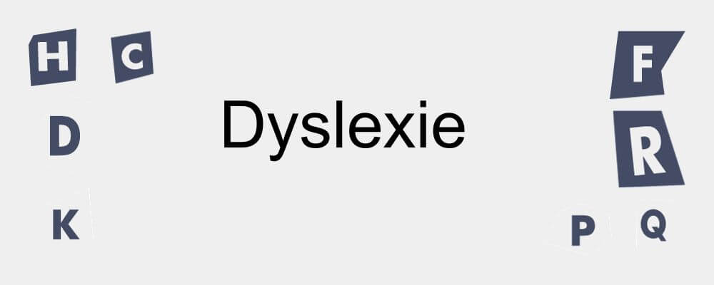 Dyslexie avec plusieurs lettres de l'alphabet