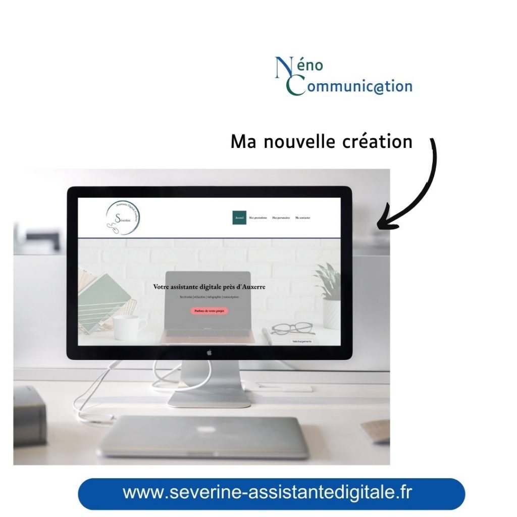 Un ordinateur avec le site Séverine assistante digitale