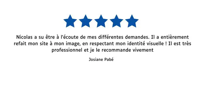 Avis de Josiane, étoiles de couleur bleues, et l'avis