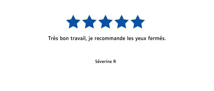 avis de Séverine, étoiles de couleur bleues, et l'avis