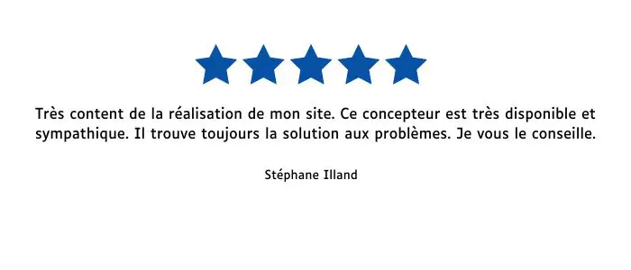 Avis de stéphane, étoiles de couleur bleues, et l'avis