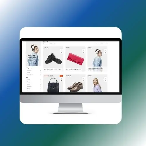 un ordinateur qui affiche une page e-commerce