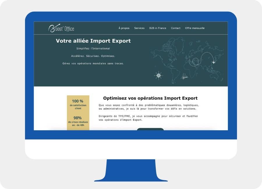 title Ordinateur qui affiche le site de boost'office
