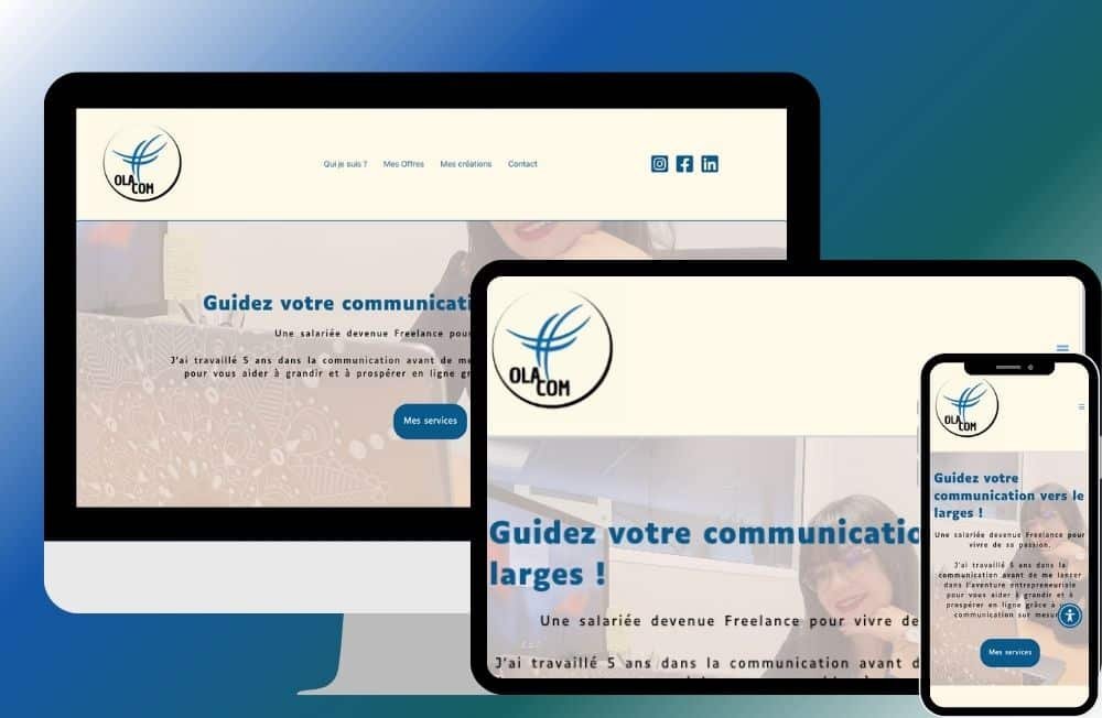 title Un ordinateur, une tablette, un téléphone portable avec les différentes versions du site d'ola-com