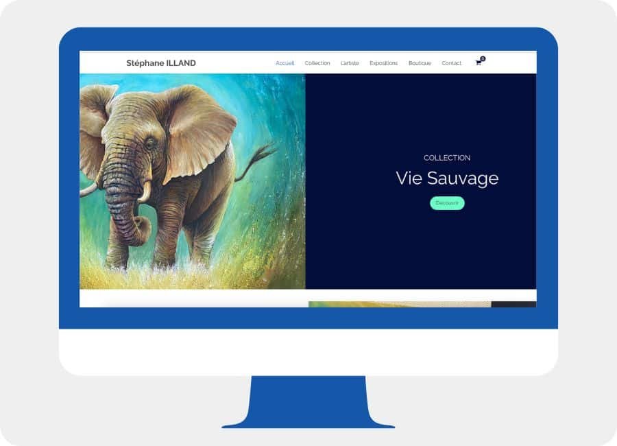 title Ordinateur qui affiche le site de Stéphane Illand