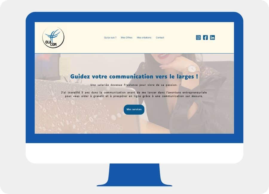 title Ordinateur qui affiche le site d'Ola-com