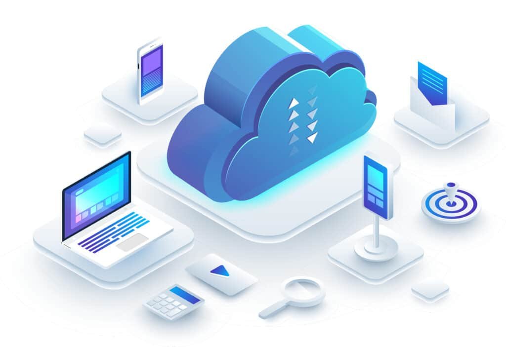Ordinateur avec nuage web