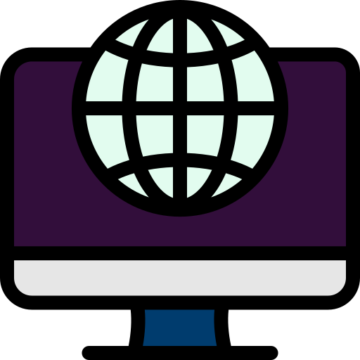 ordinateur avec le symbole du web